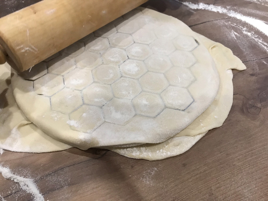 Pelmeni nach ausrollen - Ränder sichtbar